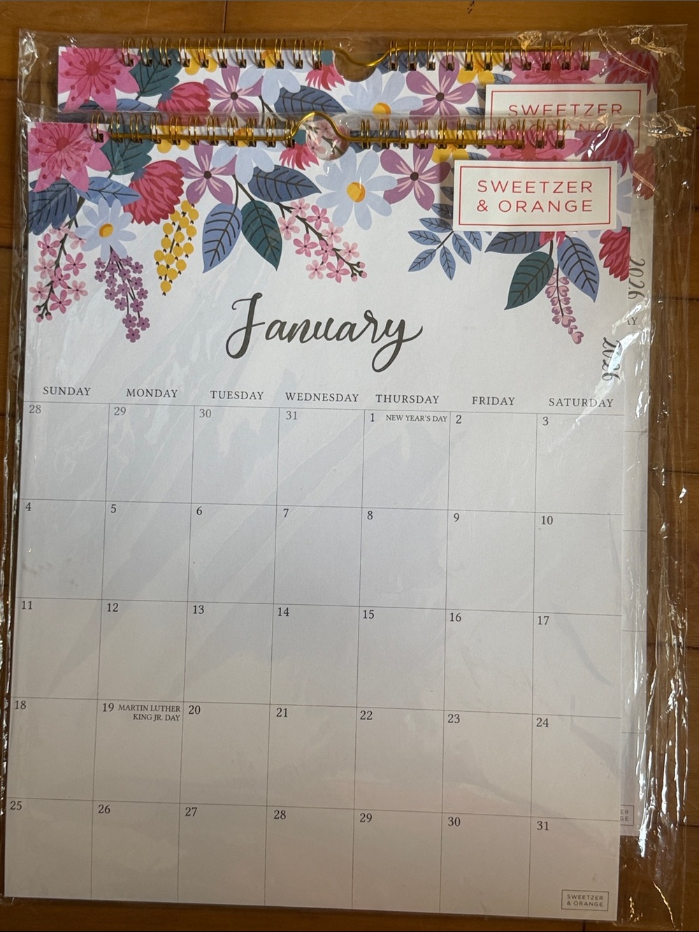 S&O Vertical Floral Wall Calendar 18 Months Thru June 2027 2-Pack